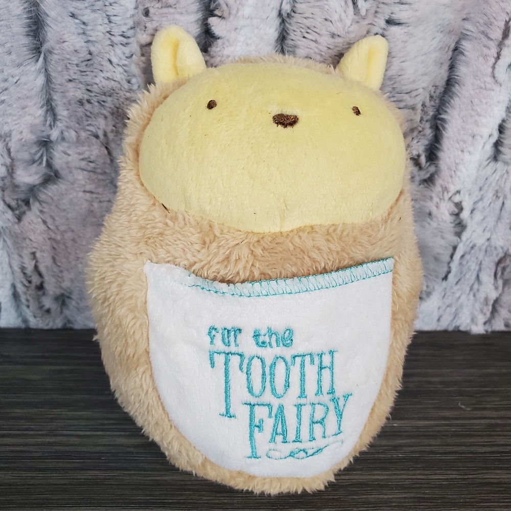 Grasslands Road TOOTH FAIRY PiLLOW Hedgehog Tan 6" Soft Plush Pocket